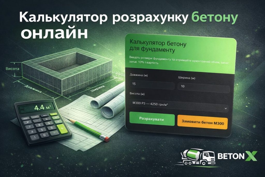 Скільки потрібно бетону на фундамент