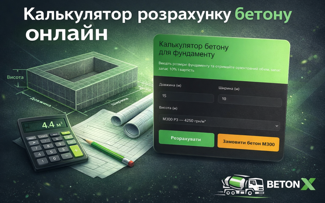 Скільки потрібно бетону на фундамент