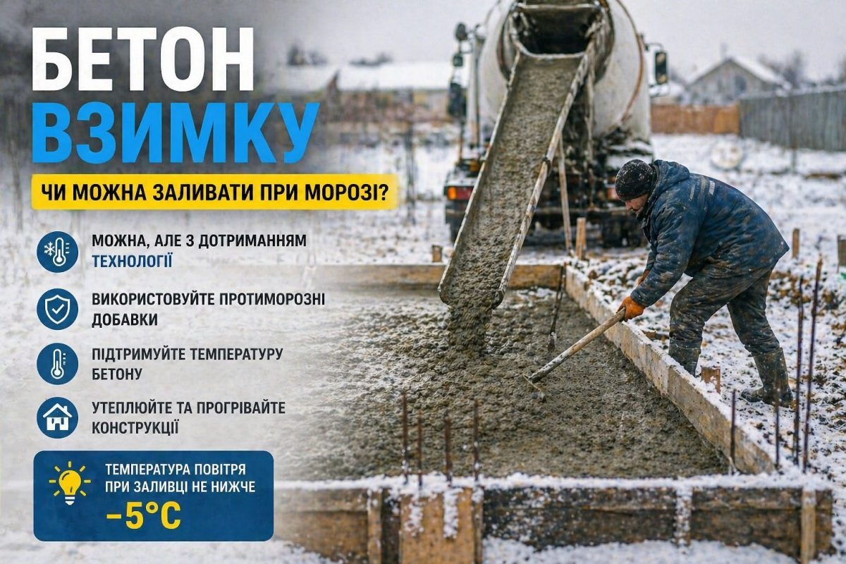 Бетон взимку — чи можна заливати при морозі