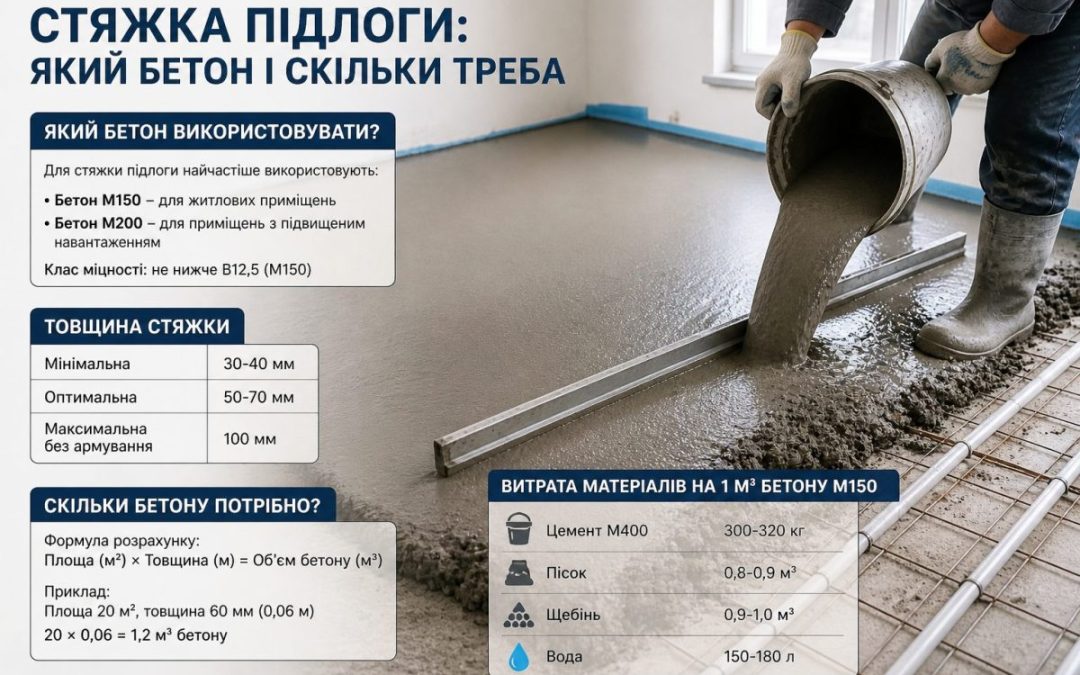 стяжка підлоги бетон заливка