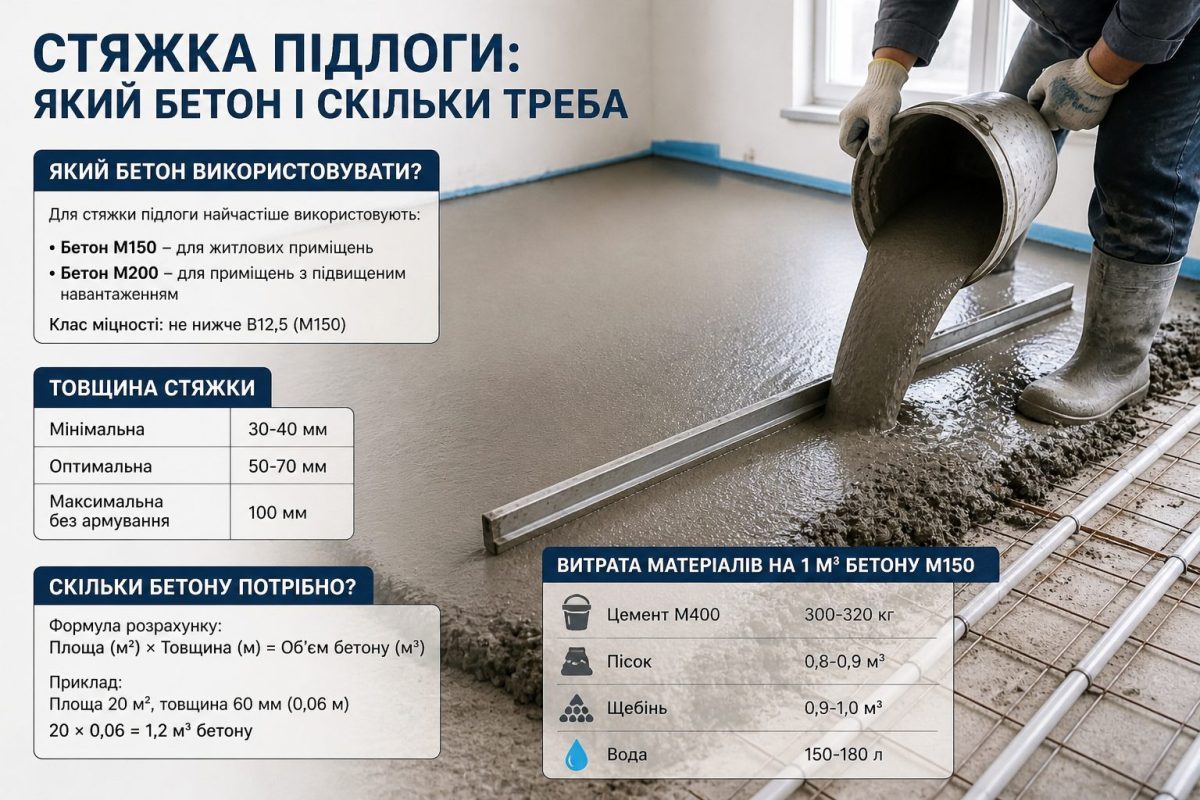Стяжка підлоги бетон