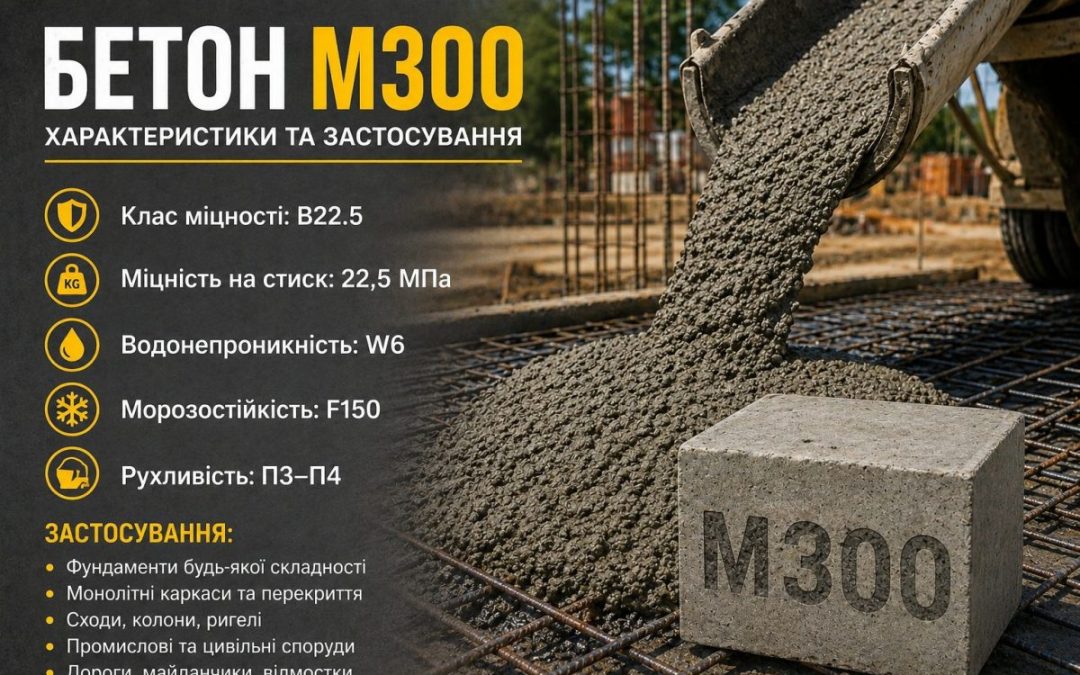 бетон М300 товарний бетон Івано-Франківськ