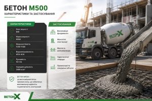 Бетон М500: характеристики, де застосовується та ціна в Івано-Франківську