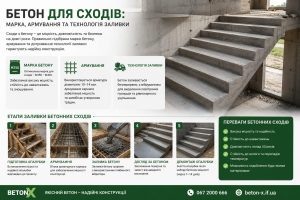 Бетон для сходів: яка марка, армування та технологія заливки